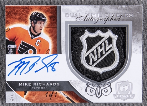 2008-09 UD "The Cup" Dual Shields #ADS-RG Mike Richards/Claude Giroux Dual-Signed Patch Card (#1/1)